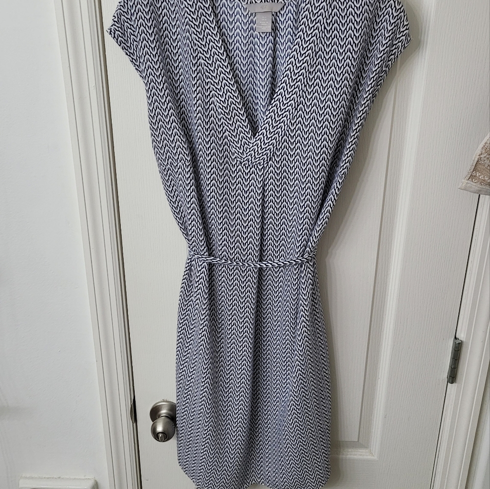 H&M navy and white dress